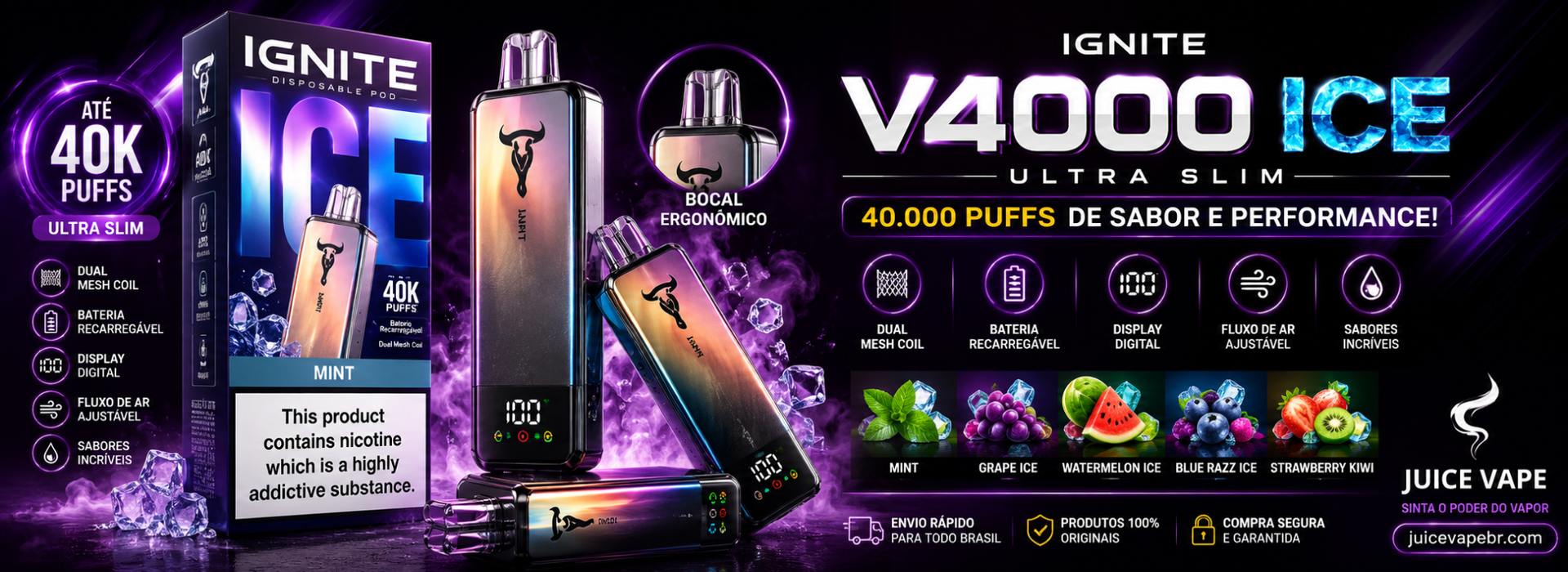 ignite v400 ice ultra slim juice vape